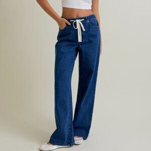 COMING SOON NO DOUBT TIE WAIST DENIM PANTS